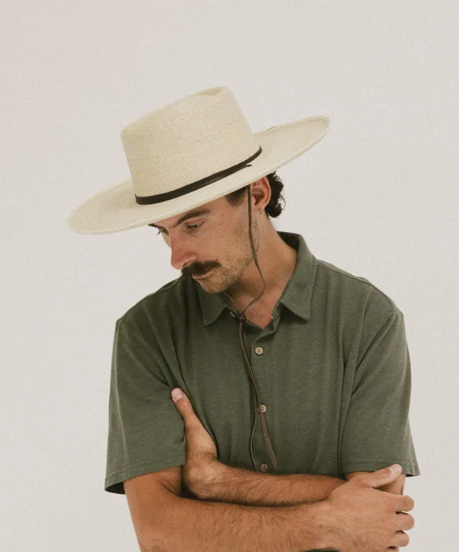 PECOS TELESCOPE PALM STRAW HAT made by Two Roads Hat Co.