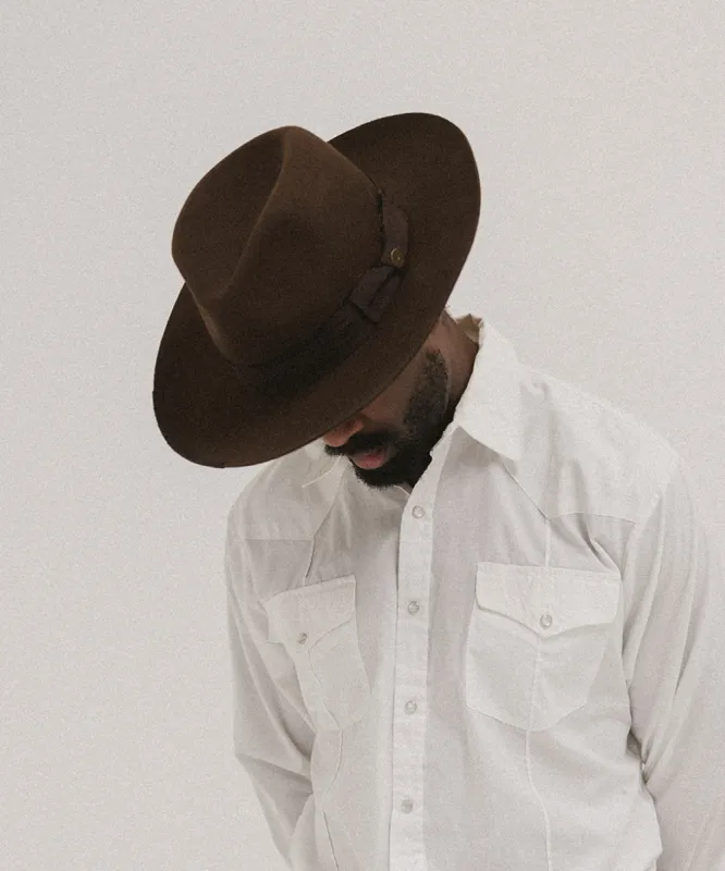 DELMAR DISTRESSED FELT FEDORA sold by Two Roads Hat Co.