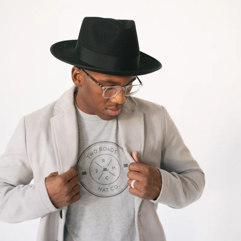 TWO ROADS CREST TEE – HEATHER GREY sold by Two Roads Hat Co.