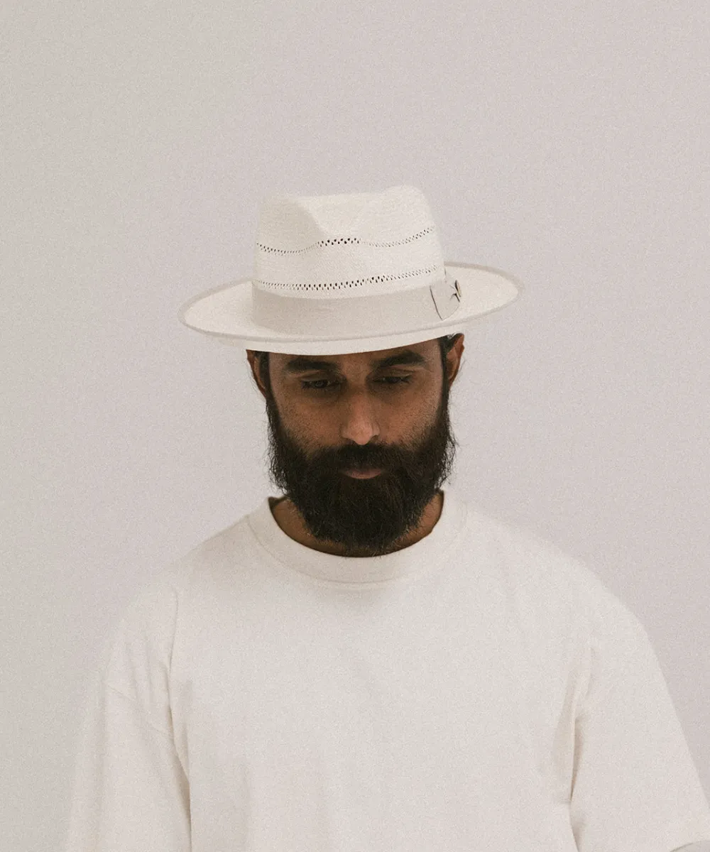 MONTAUK STRAW FEDORA HAT sold by Two Roads Hat Co. product image thumbnail 2