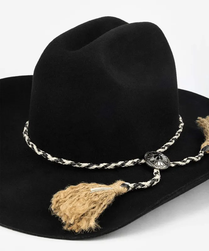 Braided Bolo Tassel Hat Band sold by Two Roads Hat Co.