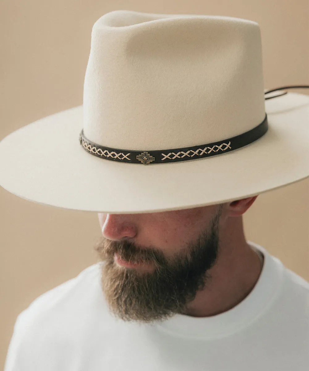 Studded + Stitched Leather Hat Band sold by Two Roads Hat Co. product image thumbnail 2