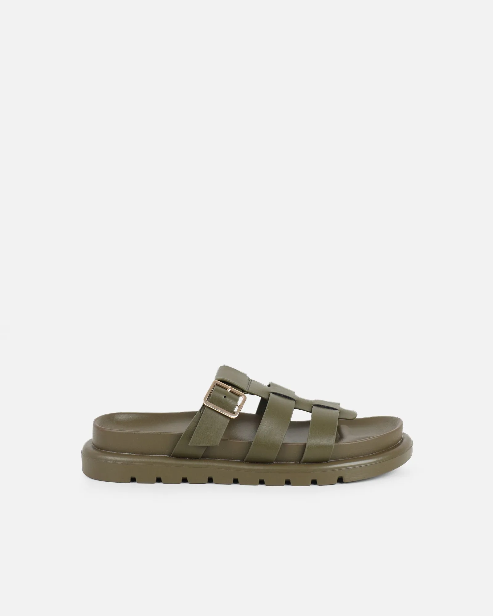 Berri Khaki Chunky Footbed Sliders sold by Simmi London product image thumbnail 2