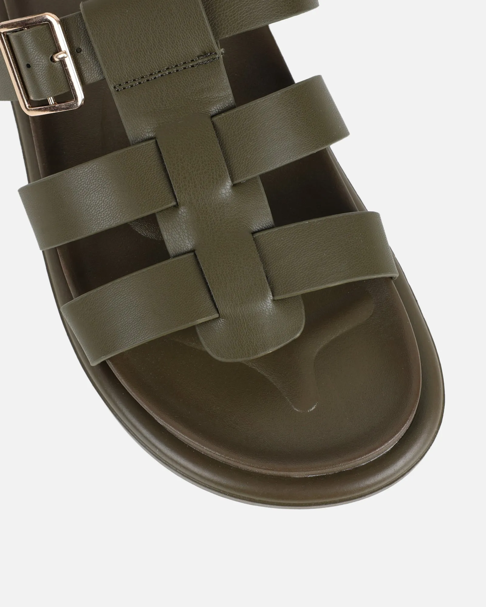 Berri Khaki Chunky Footbed Sliders sold by Simmi London product image thumbnail 4