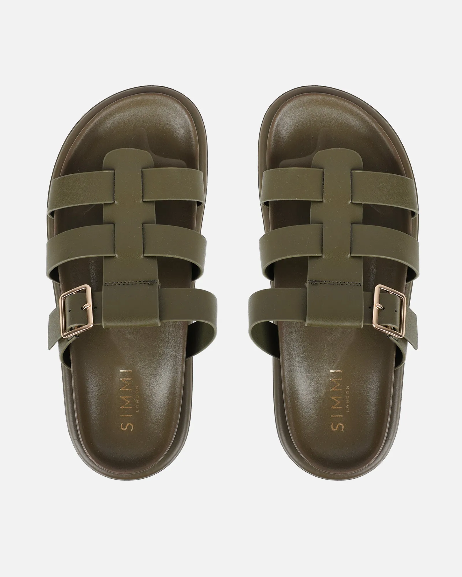 Berri Khaki Chunky Footbed Sliders sold by Simmi London product image thumbnail 3