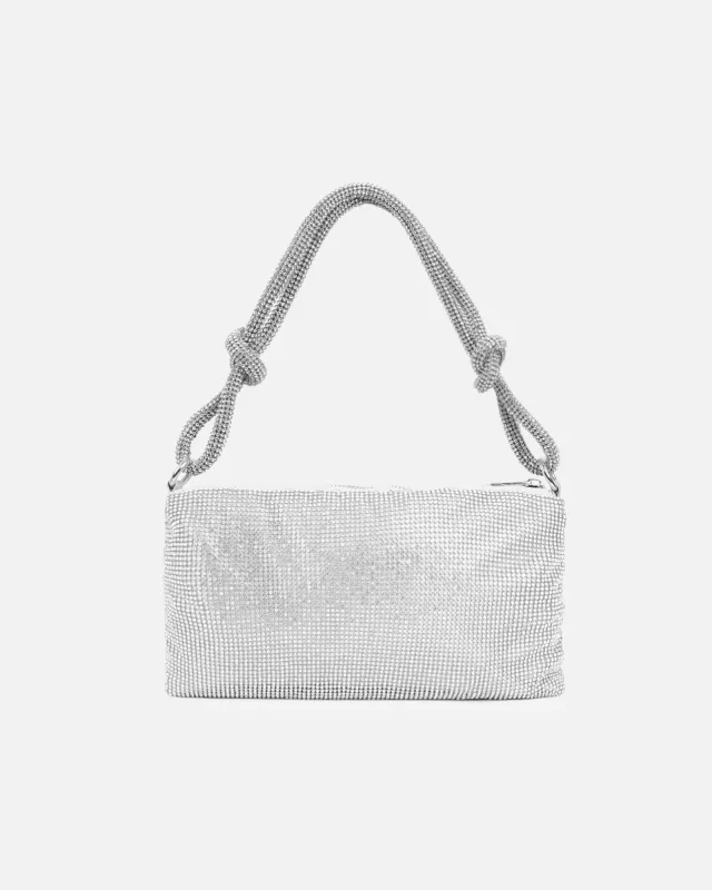 Talia Silver Diamante Shoulder Bag sold by Simmi London