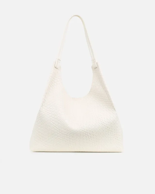 Heather Large Woven Stone Shoulder Bag sold by Simmi London