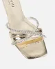 Astana Gold Mirror Diamante Flat Sandals sold by Simmi London