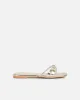 Astana Gold Mirror Diamante Flat Sandals sold by Simmi London