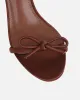 Trina Brown Satin Bow Low Heeled Sandals sold by Simmi London