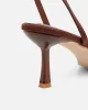 Trina Brown Satin Bow Low Heeled Sandals sold by Simmi London