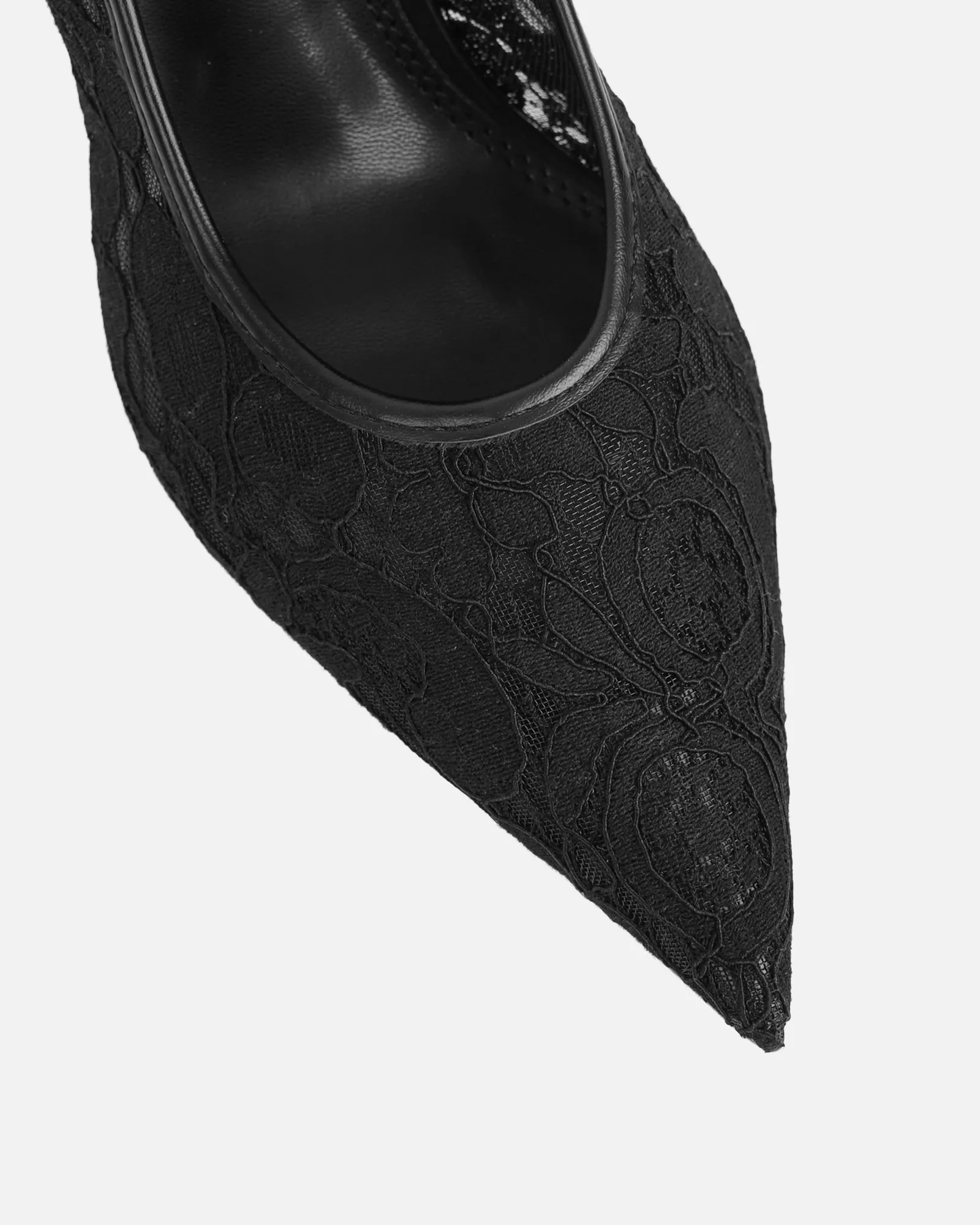 Luka Black Lace Low Heeled Court Shoes sold by Simmi London product image thumbnail 4