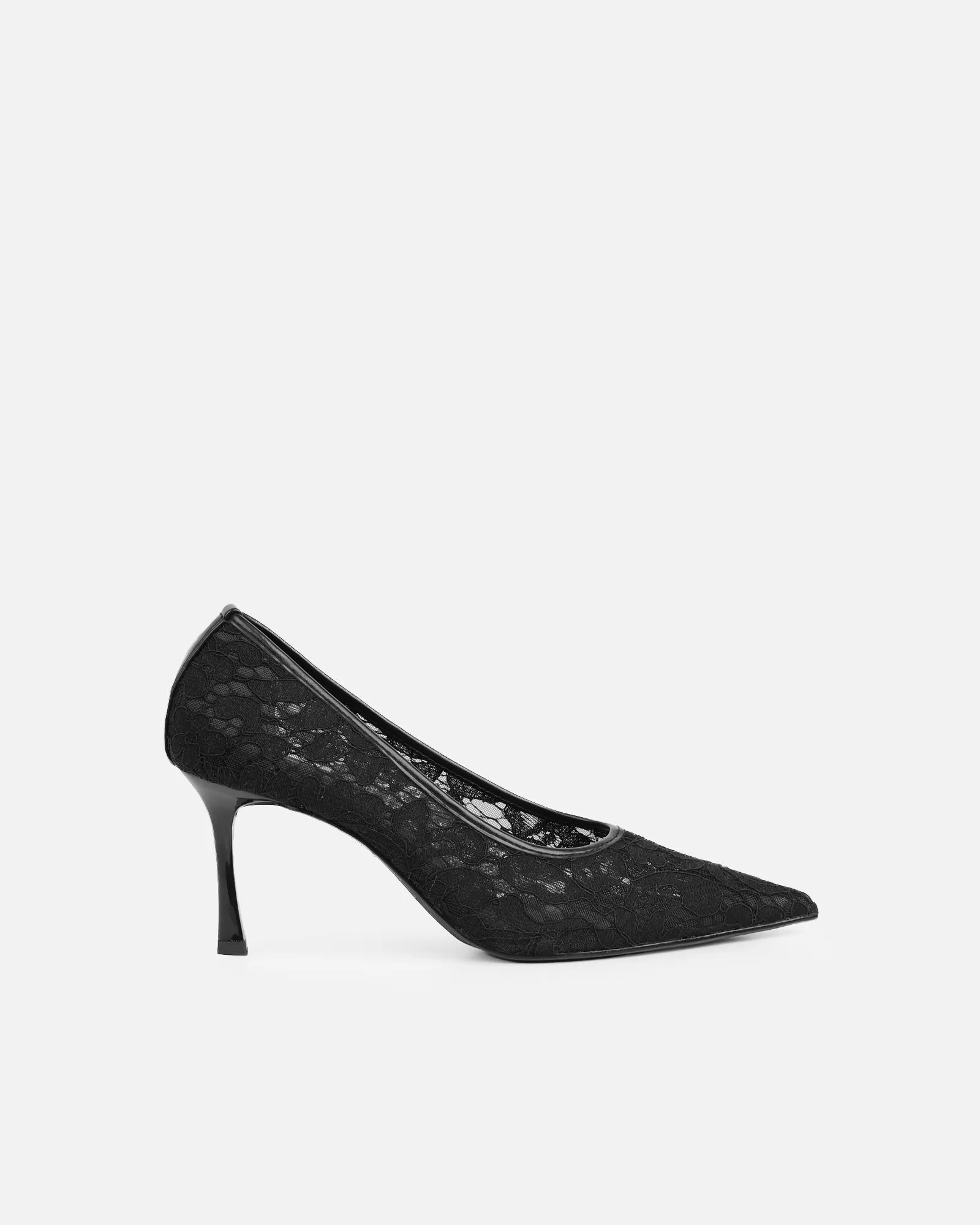 Luka Black Lace Low Heeled Court Shoes sold by Simmi London product image thumbnail 2
