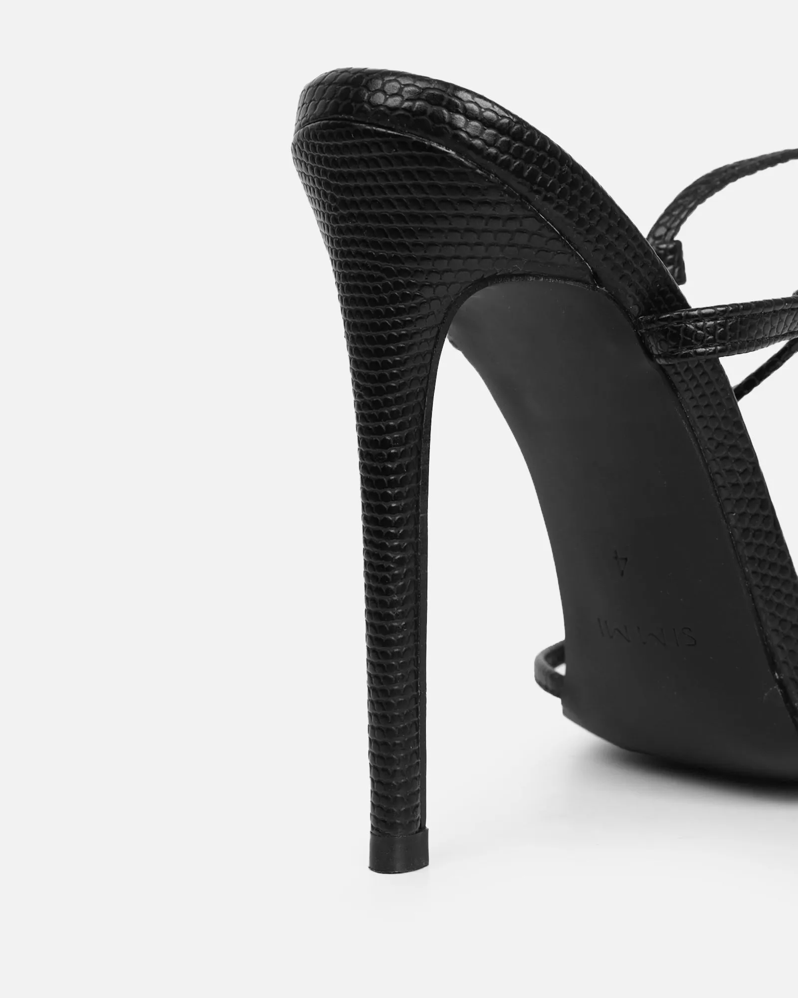 Elous Black Snake Gold Detail Heeled Sandals sold by Simmi London product image thumbnail 3