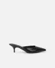 Carson Black Cracked Kitten Heeled Mules sold by Simmi London