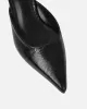 Carson Black Cracked Kitten Heeled Mules sold by Simmi London