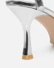 Ediee Silver Mirror Diamante Heeled Sandals sold by Simmi London