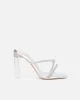 Ferney Silver Mirror Diamante Mules sold by Simmi London