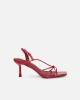 Aixa Burgundy Patent Strappy Knot Heeled Sandals sold by Simmi London