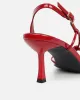 Aixa Burgundy Patent Strappy Knot Heeled Sandals sold by Simmi London