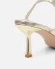 Aixa Gold Metallic Strappy Knot Heeled Sandals sold by Simmi London