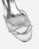 Meesha Silver Mirror Diamante Mid Heel Sandals sold by Simmi London