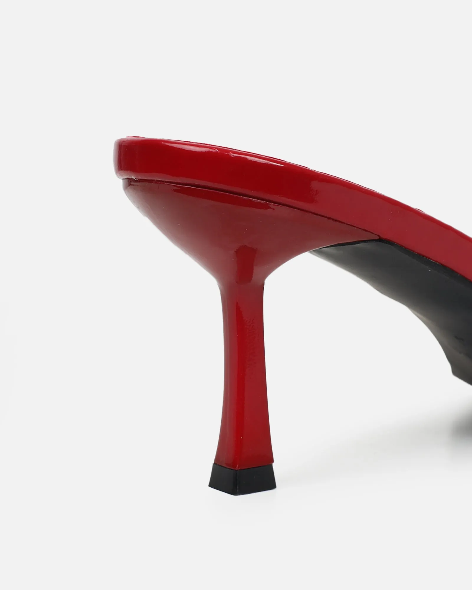 Mines Burgundy Patent Mid Heel Mules sold by Simmi London product image thumbnail 3