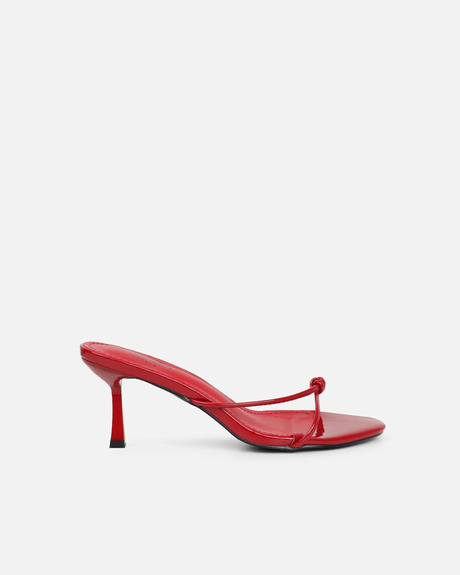 Mines Burgundy Patent Mid Heel Mules sold by Simmi London product image thumbnail 2