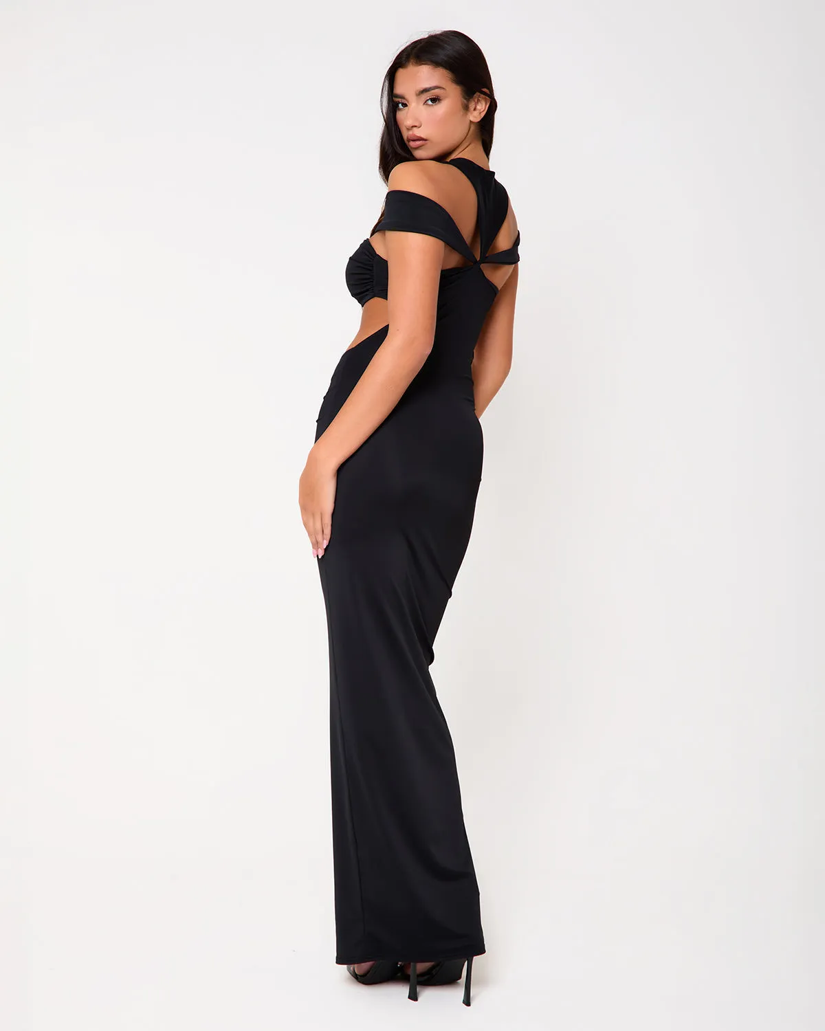 Bronx Black Cut Out Maxi Dress sold by Simmi London product image thumbnail 4