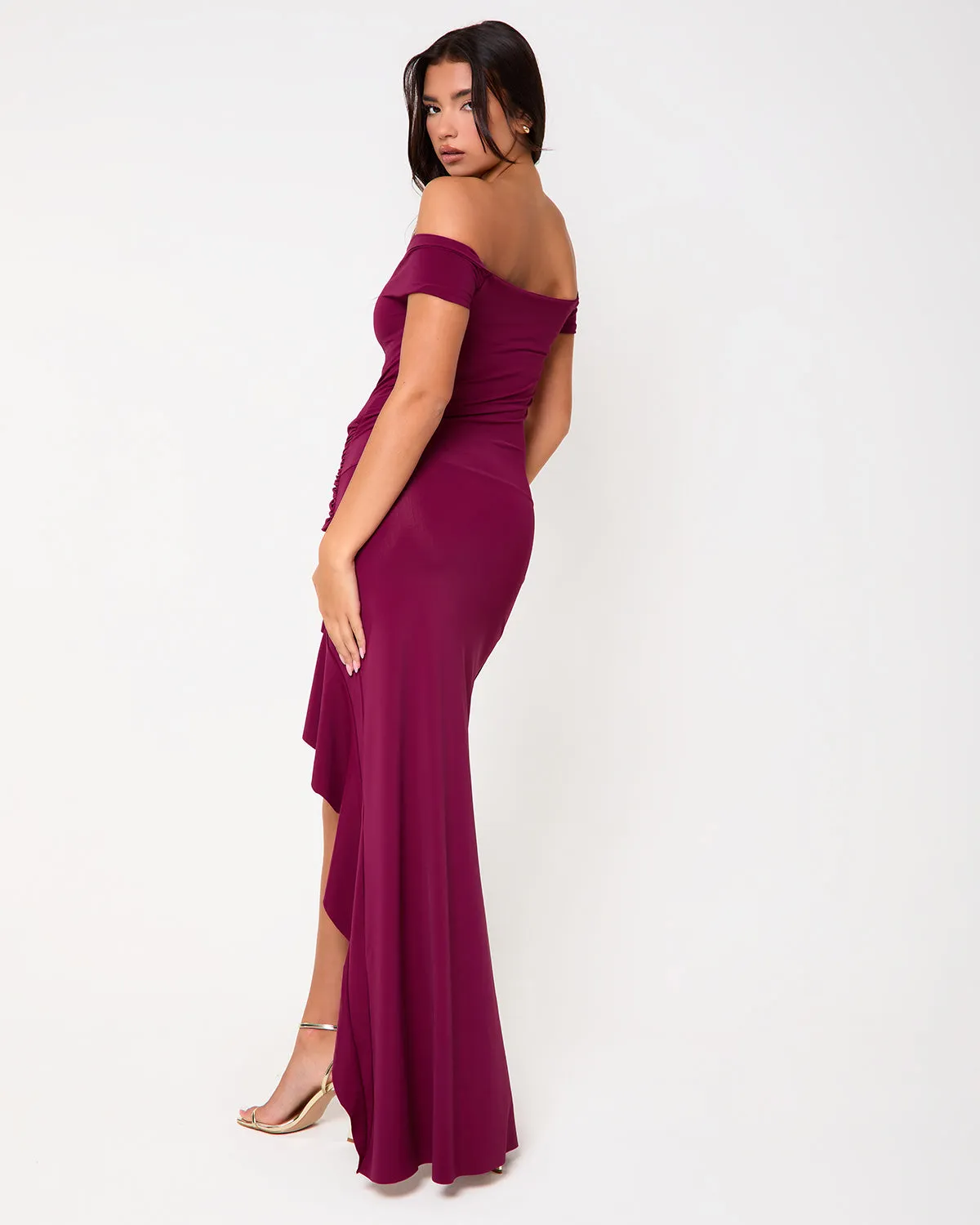 Long Island Off The Shoulder Ruffle Hem Maxi Dress sold by Simmi London product image thumbnail 4