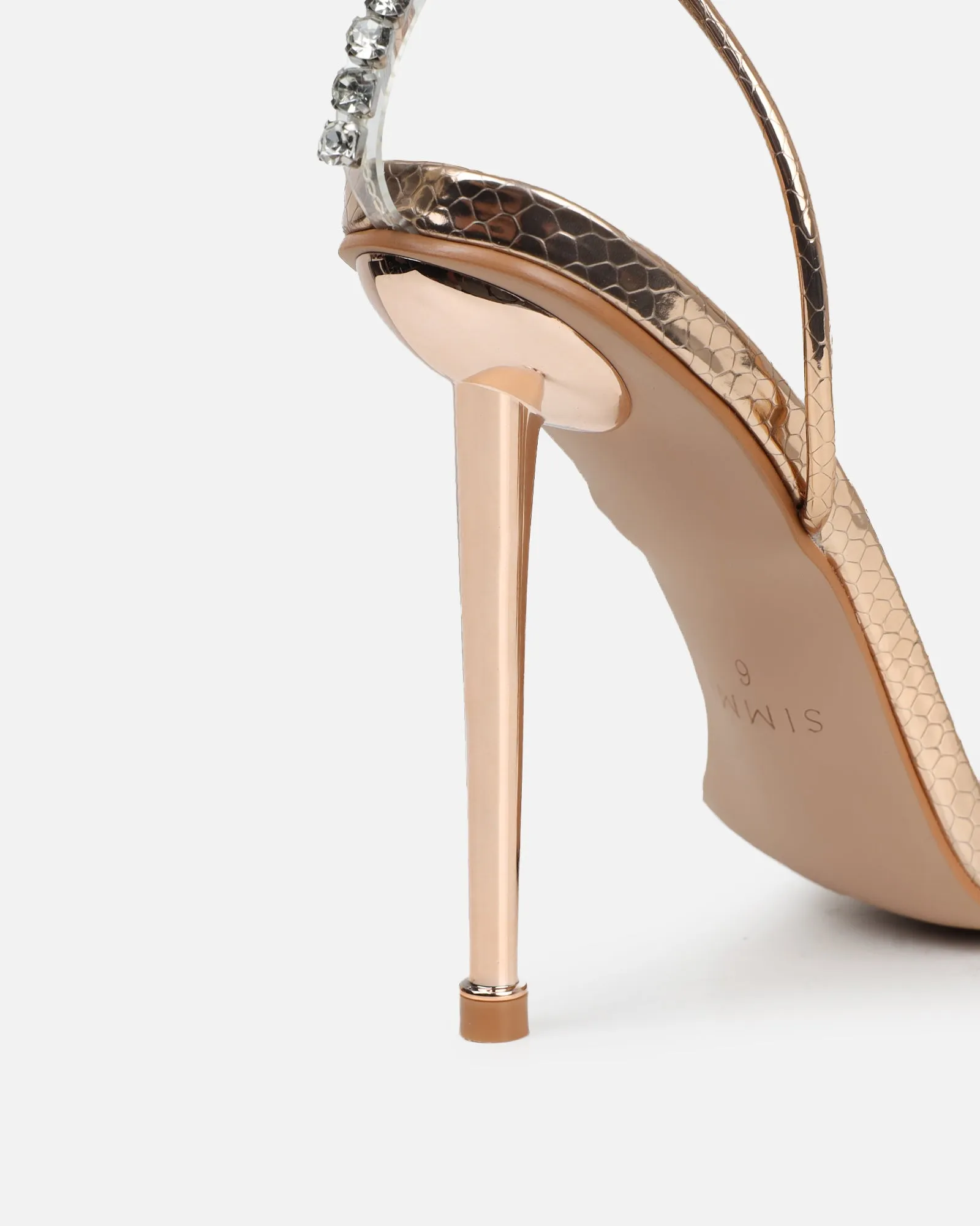 Felicity Gold Mirror Snake Diamante Heels sold by Simmi London product image thumbnail 3