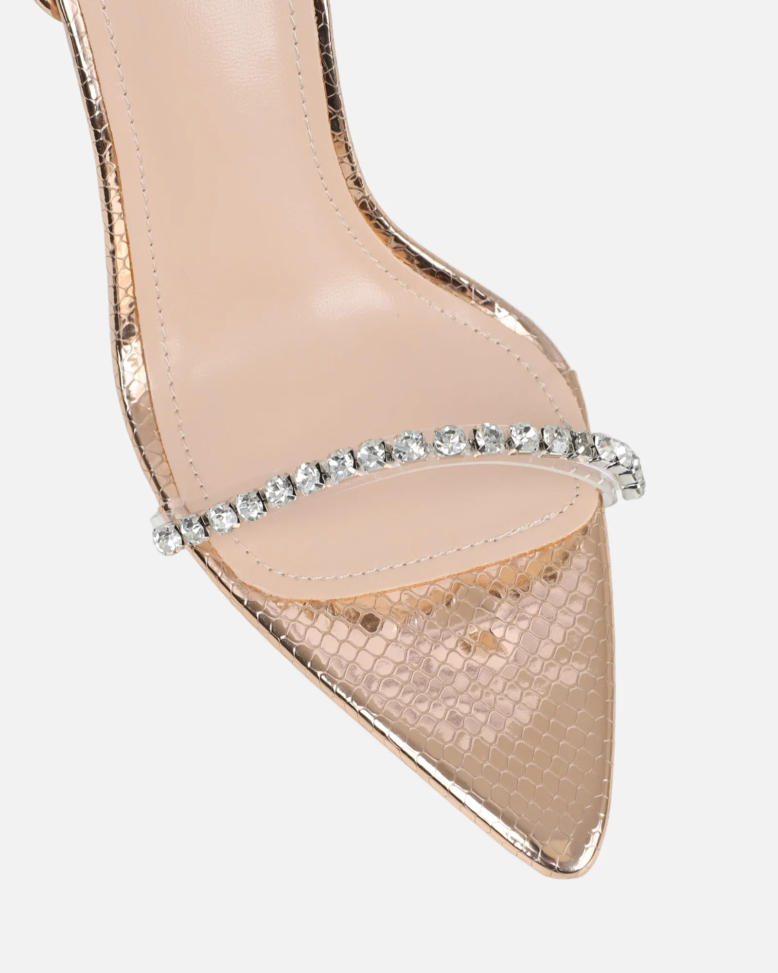 Felicity Gold Mirror Snake Diamante Heels sold by Simmi London product image thumbnail 4