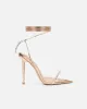 Felicity Gold Mirror Snake Diamante Heels sold by Simmi London