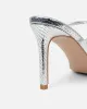 Jayana Silver Snake Effect Strappy Mules sold by Simmi London