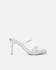 Jayana Silver Snake Effect Strappy Mules sold by Simmi London