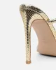 Zuleta Gold Snake Effect Stiletto Heeled Mules sold by Simmi London