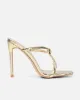 Zuleta Gold Snake Effect Stiletto Heeled Mules sold by Simmi London