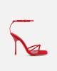 Malinda Red Velvet Heeled Sandals sold by Simmi London