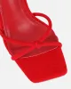 Malinda Red Velvet Heeled Sandals sold by Simmi London