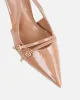 Marika nude patent buckle detail slingback courts sold by Simmi London
