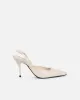 Darcia stone box sling back court shoes sold by Simmi London