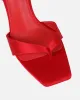 Ebba red satin heeled sandals sold by Simmi London