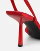 Ebba red satin heeled sandals sold by Simmi London