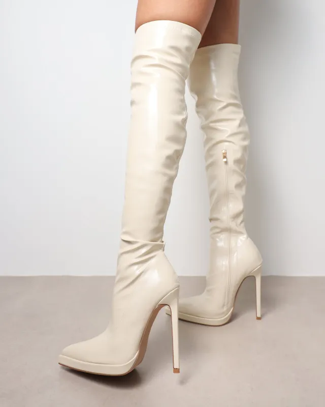 Lewie Stone Stretch Over The Knee Boots sold by Simmi London