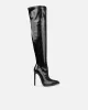 Lewie Black Stretch Over The Knee Boots sold by Simmi London
