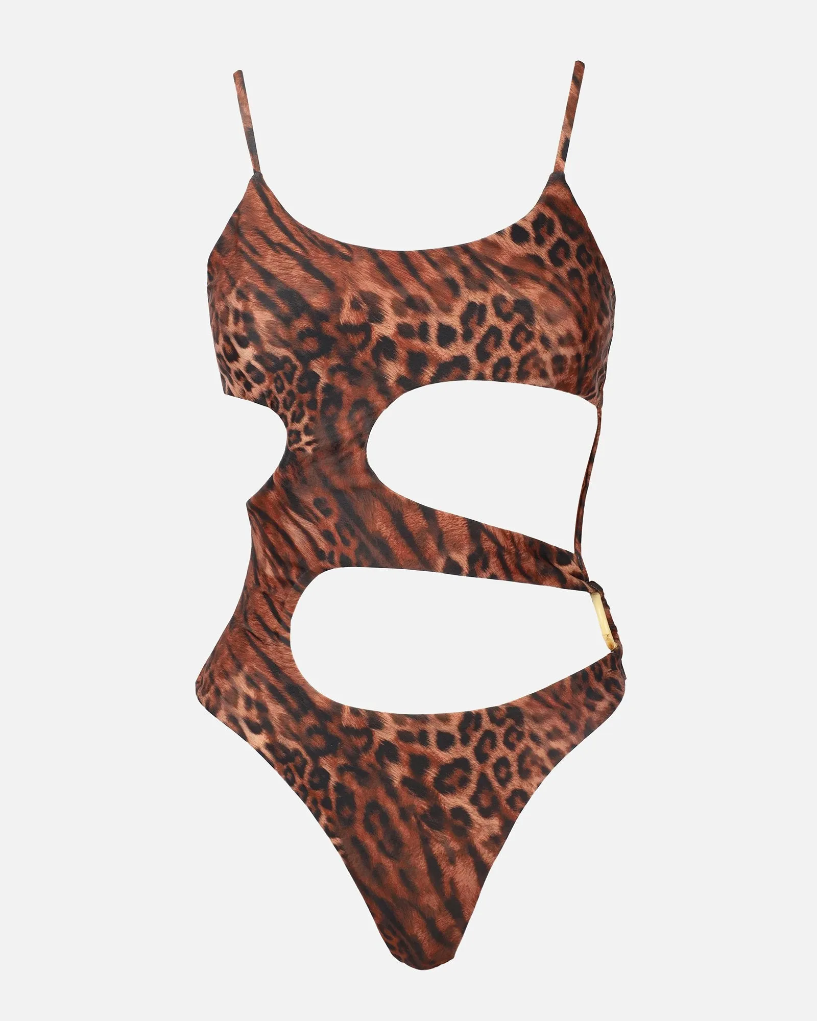Desara Leopard Cut Out Ring Trim Swimsuit sold by Simmi London product image thumbnail 5