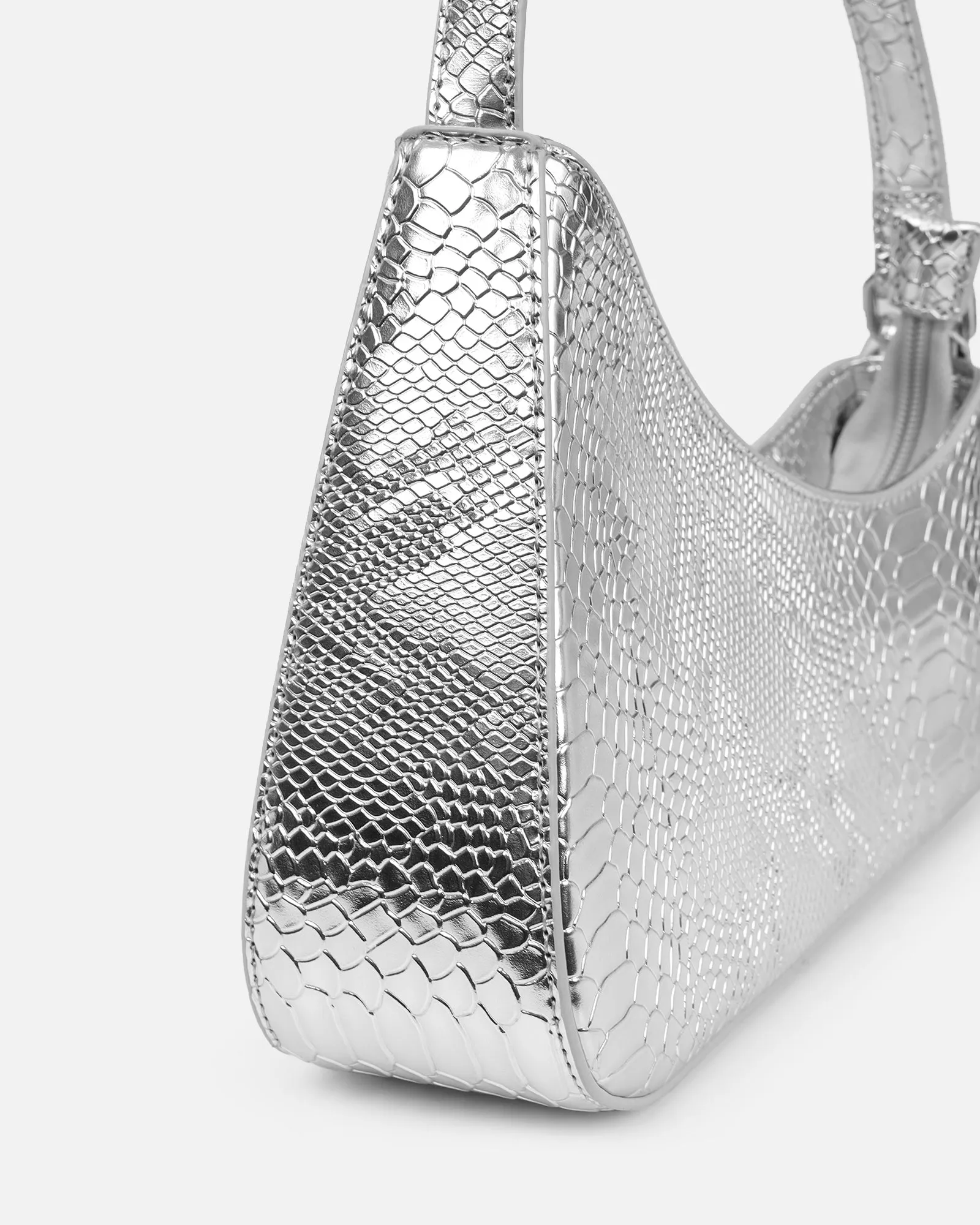 Cinzia Silver Snake Effect Shoulder Bag sold by Simmi London product image thumbnail 2