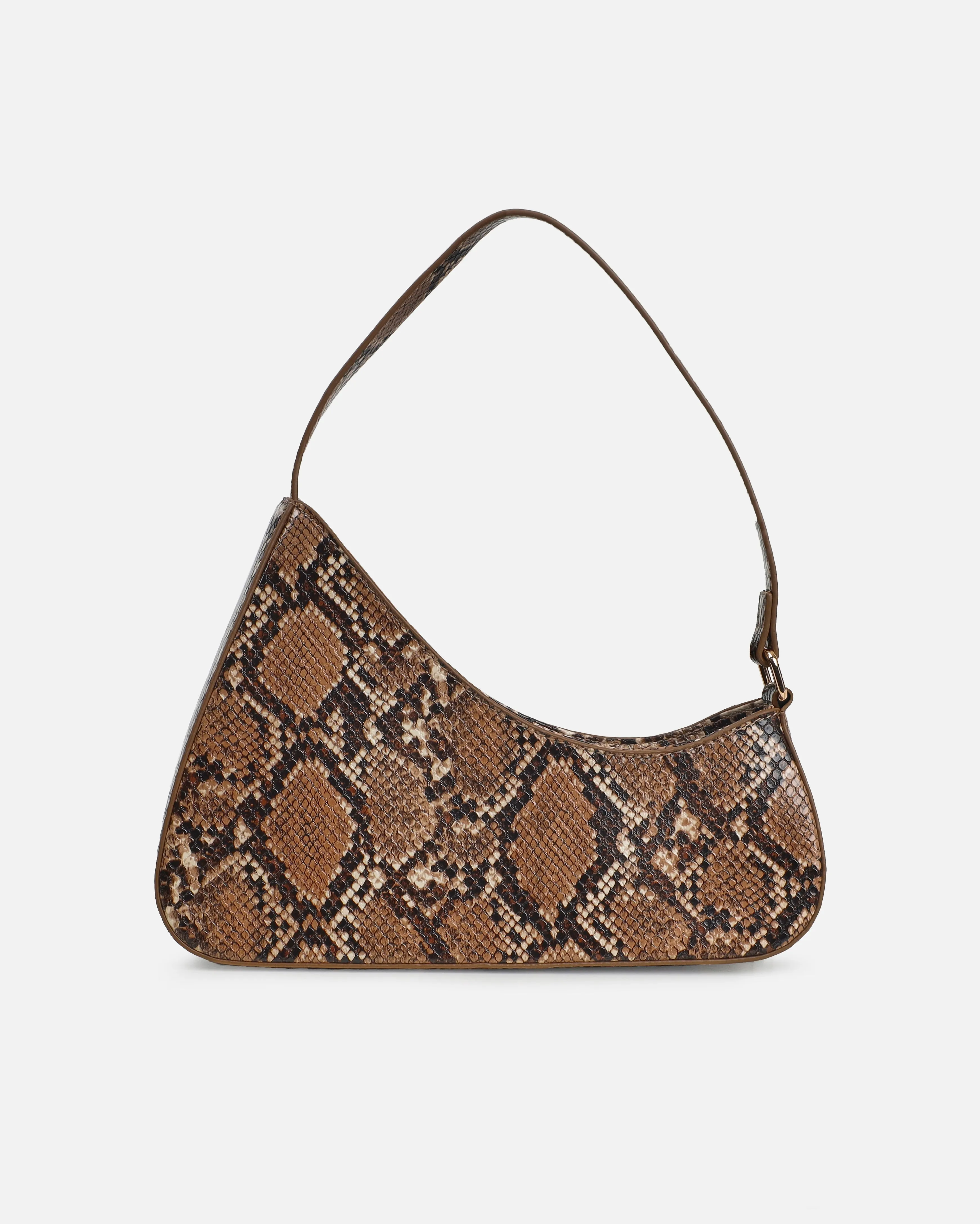 Cinzia Beige Snake Effect Shoulder Bag sold by Simmi London
