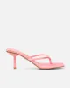 Melba Pink Satin Padded Toe Thong Sandals sold by Simmi London