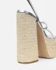 Nadima Silver Metallic Platform Espadrille Sandals sold by Simmi London
